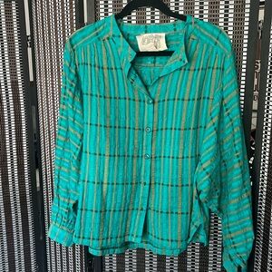 Ace&Jig Button Down, L, Bracelet length sleeves, EUC, really beautiful